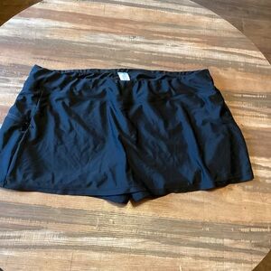 Womens BEACH DIVA SWIM Skirt PLUS SZ 18W Black Swim Shorts Beach Vacation